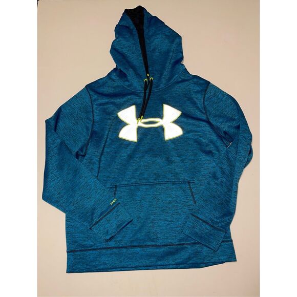 Under Armour Men’s Hoodie Large Blue Pattern Loose Fit Storm Gear A54 - Picture 1 of 7